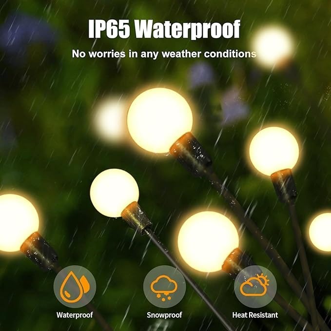 Solar Firefly Garden Lights – Waterproof Warm White
