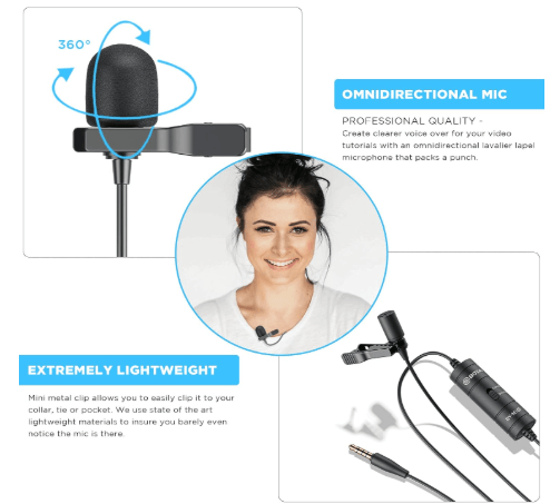 SIFAT MART BOYA BY-M1 professional lavalier microphone with clip and cable for clear audio recording