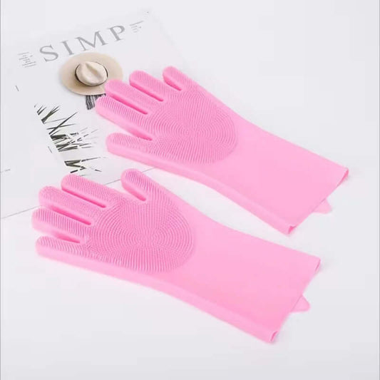 Silicone Dishwashing Gloves Pink – Sifat Mart Pakistan