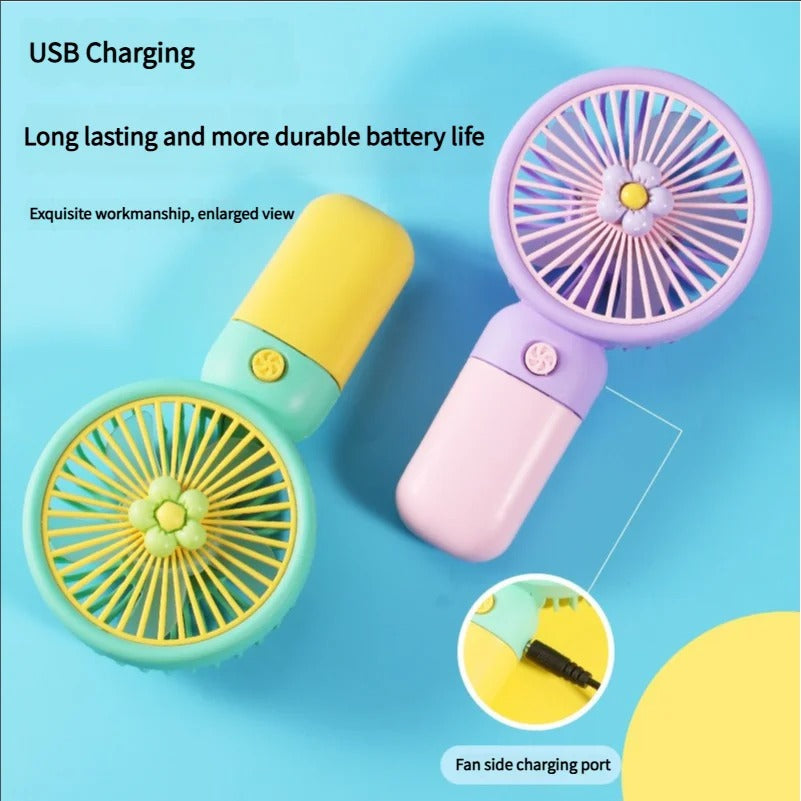 3 Speed Rechargeable Hand Fan Mini Blue – Sifat Mart Pakistan