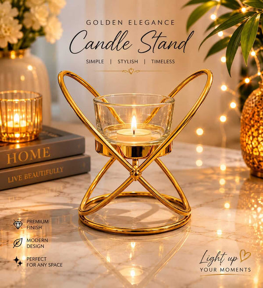Elegant metal candle holder for home and table decor by SIFAT MART, showcasing a sleek design without a candle.