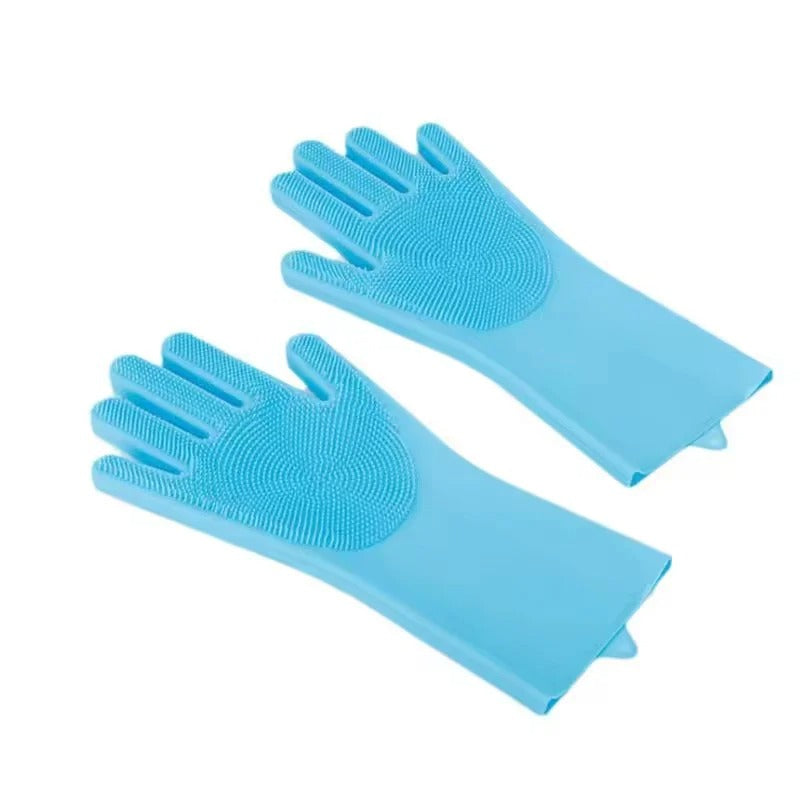 Silicone Dishwashing Gloves Blue – Sifat Mart Pakistan