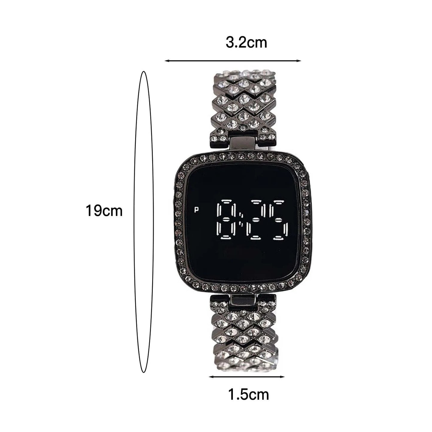Womens Square Dial Watch Black Side – Sifat Mart Pakistan