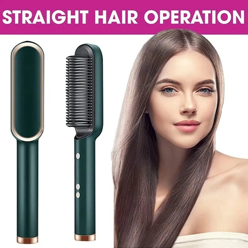 2-in-1 Hair Straightening Brush