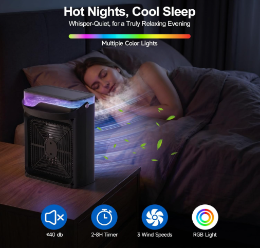 Portable Mini Air Conditioner Black – Sifat Mart Pakistan