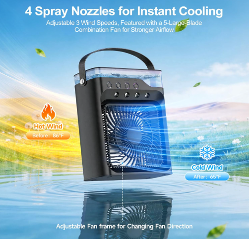 Portable Mini Air Conditioner 3 Speed Blue – Sifat Mart Pakistan