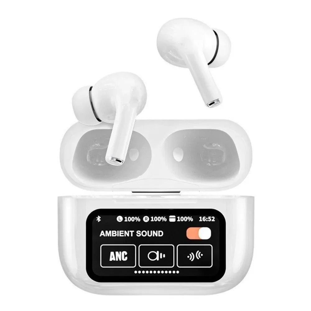 SIFAT MART AirPods A9 Pro wireless earbuds with charging case, sleek black design, and ergonomic in-ear fit.