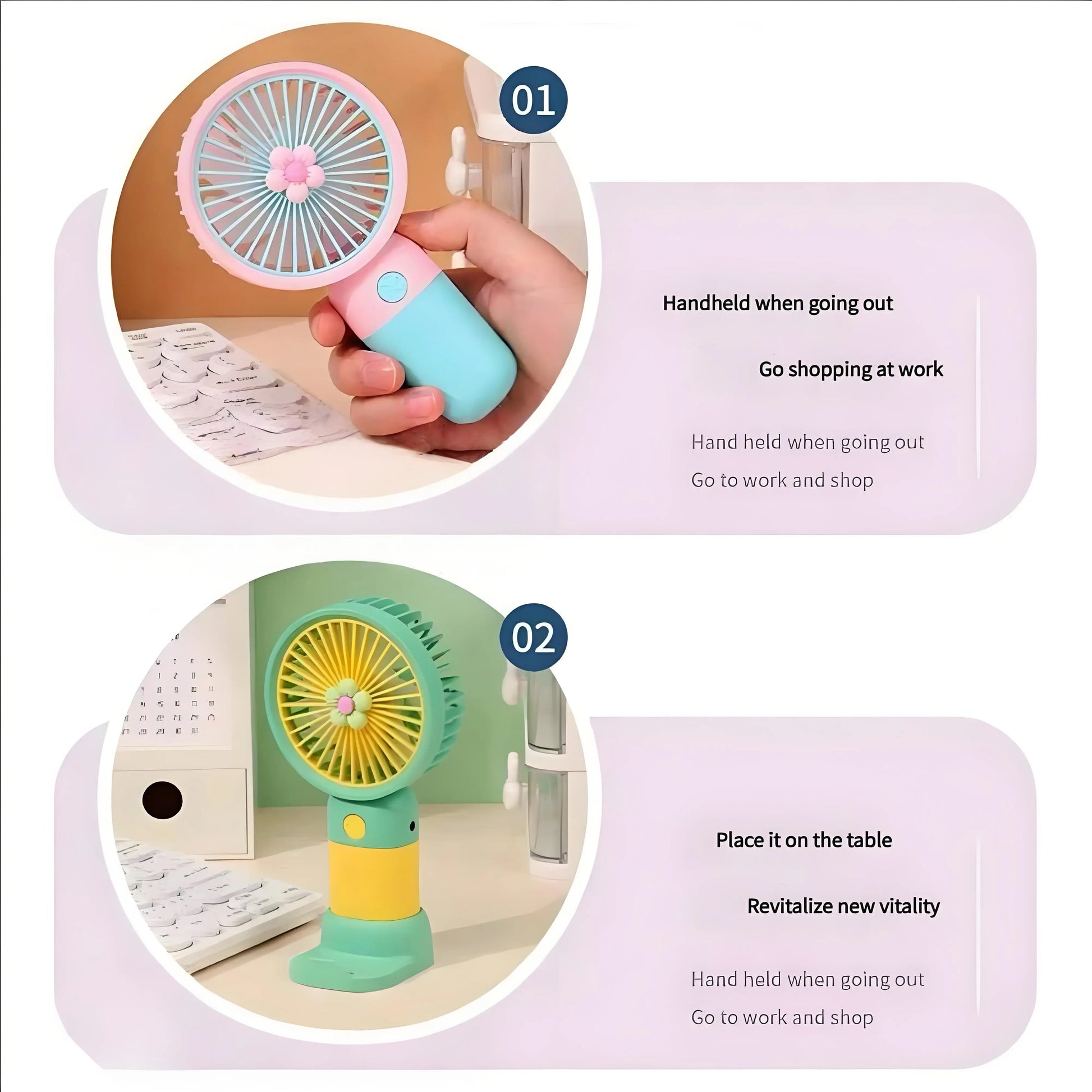 3 Speed Hand Fan Mini Rechargeable Box – Sifat Mart Pakistan