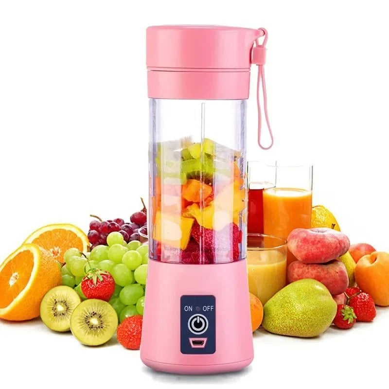 Mini Electric Juicer USB Pink Side View – Sifat Mart Pakistan