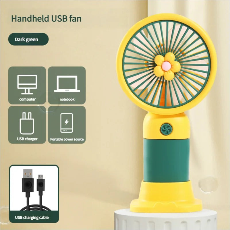 3 Speed Rechargeable Hand Fan Yellow – Sifat Mart Pakistan