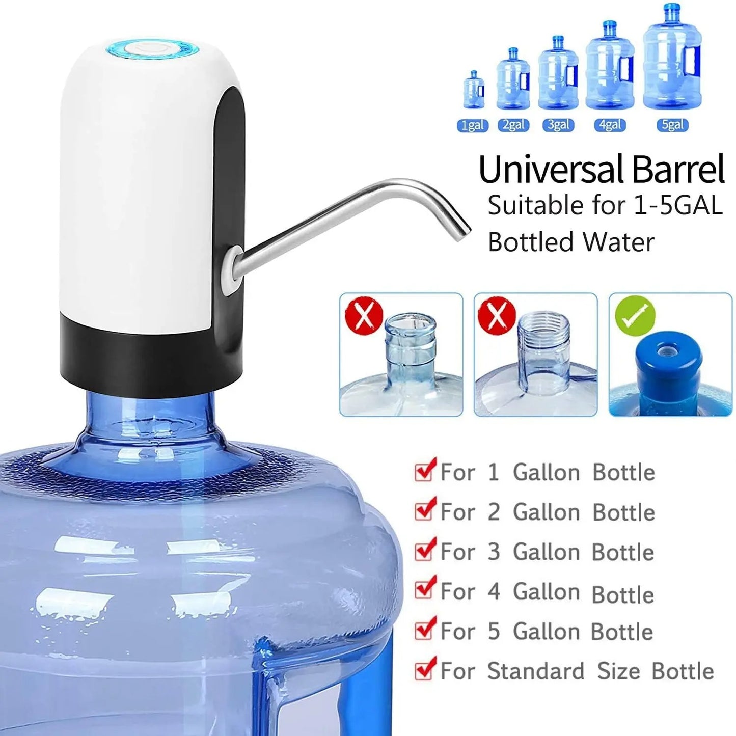 USB Rechargeable Automatic Water Bottle Pump – Sifat Mart Pakistan
