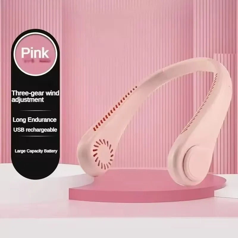 Mini Neck Bladeless Cooling Fan Pink – Sifat Mart Pakistan