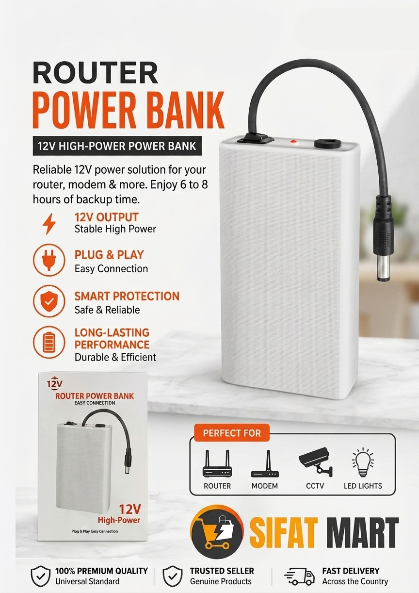 Mini UPS Wifi Router 12V Power Bank – Sifat Mart Pakistan