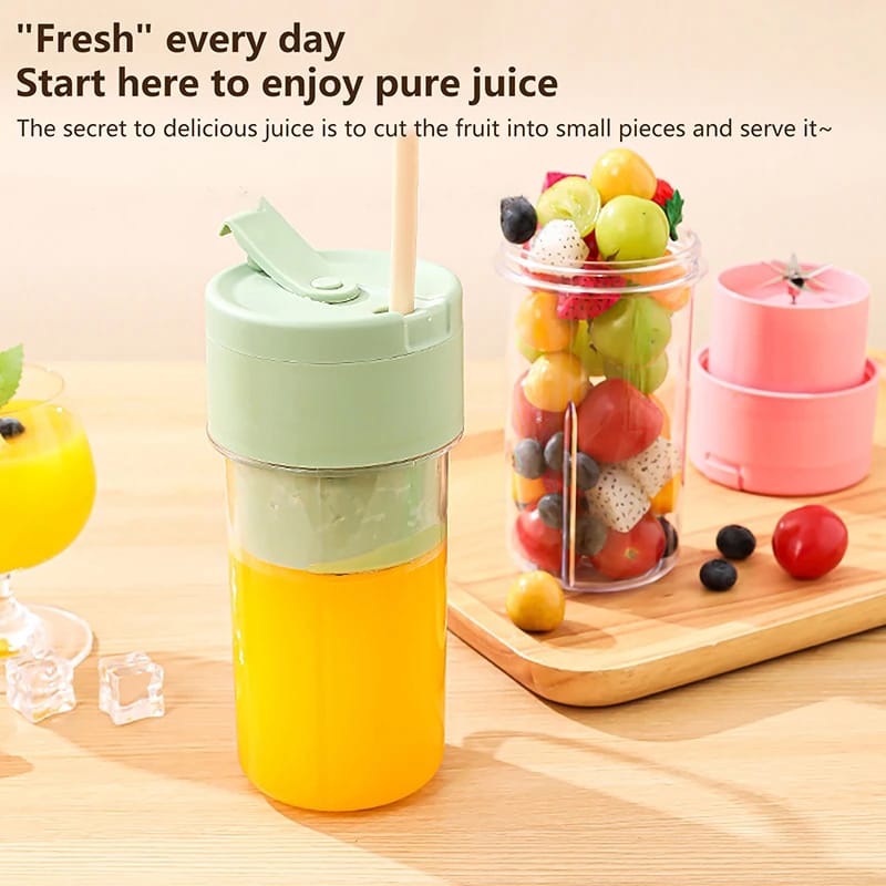 Portable Blender Cup – Fruit Smoothie Maker | USB Rechargeable | 300ml